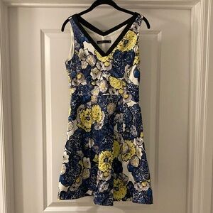 Karen Millen Blue and Yellow Cocktail Sundress